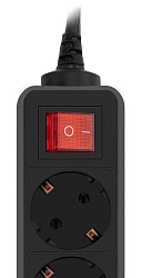 Сетевой фильтр PC Pet AP01006-3-B 3м (5 розеток) черный (пакет ПЭ)