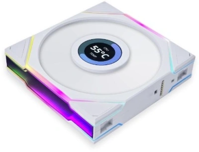 Вентилятор для корпуса Lian-Li Uni Fan TL 120 LCD Reverse ARGB 120х120x28 белый 7-pin 31дБ (G99.12RTLLCD1W.00) Ret