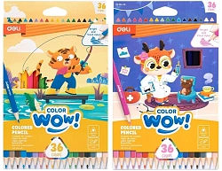 Карандаши цв. Deli EC138-36 Colorwow 3мм трехгран. 36цв. карт.кор. (36шт) 36 карандашей