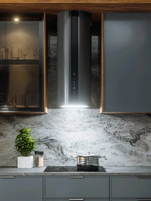 Вытяжка каминная Lex TORO 350 серый управление: кнопочное (1 мотор)