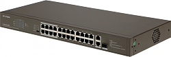 Коммутатор IP-Com F1126P-24-250W (L2) 24x100Мбит/с 2x1Гбит/с 1xКомбо(1000BASE-T/SFP) 1SFP 24PoE 230W неуправляемый