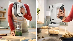 Миксер ручной Bosch MFQ37480 750Вт белый/серый