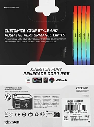 Память DDR4 32GB 3600MHz Kingston KF436C18RB2A/32 Fury Beast RGB RTL Gaming PC4-28800 CL18 DIMM 288-pin 1.35В single rank с радиатором Ret