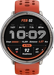 Смарт-часы Amazfit Active 2R A2437 Premium 43.9мм 1.32" AMOLED корп.серебристый рем.черный разм.брасл.:150-210мм (6970100377569)