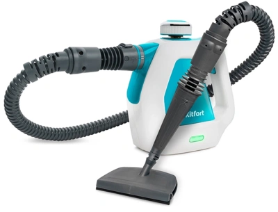 Пароочиститель ручной Kitfort КТ-918-3 1000Вт бирюзовый/белый