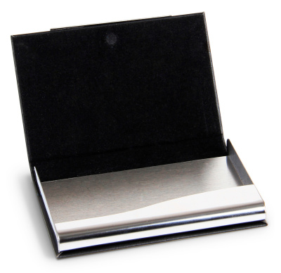 Визитница настольная Deli 7628 кожа искусственная черный