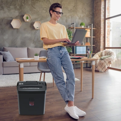 Шредер Cactus CS-SH-A3 (секр.P-4) фрагменты 6.лист. 13лтр. скобы пл.карты