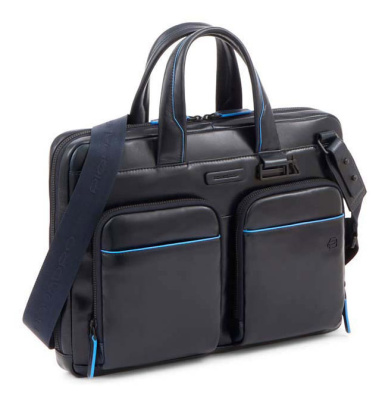 Деловая сумка Piquadro Blue Square Revamp CA6105B2V/BLU с отделением для ноутбука синий натур.кожа