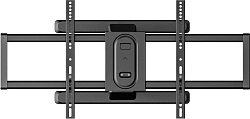 Кронштейн для телевизора Ultramounts UM970 черный 95"-120" макс.60кг настенный поворот и наклон
