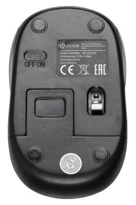 Мышь Оклик 665MW черный оптическая 1600dpi беспров. USB для ноутбука 3but (1025130)