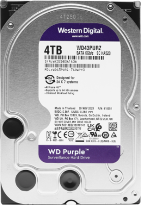 Жесткий диск WD SATA-III 4TB WD43PURZ Surveillance Purple (5400rpm) 256Mb 3.5"