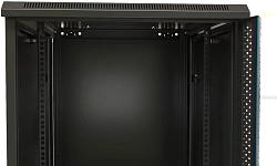 Шкаф коммутационный Hyperline (TWB-FC-1266-SR-RAL9004) настенный 12U 600x600мм пер.дв.металл задн.дв.спл.стал.лист 2 бок.пан. направл.под винты 60кг черный 520мм 180град. 650мм IP20 сталь