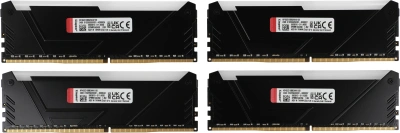 Память DDR4 4x32GB 3200MHz Kingston KF432C16BB2AK4/128 Fury Beast Black RGB RTL Gaming PC4-25600 CL16 DIMM 288-pin 1.35В dual rank с радиатором Ret