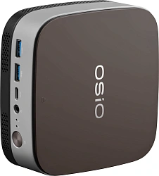 ПК Мини Osio BaseLine B51i-003 N100 (0.8) 8Gb SSD256Gb UHDG Windows 11 Pro 64 GbitEth WiFi BT 24W коричневый/серебристый