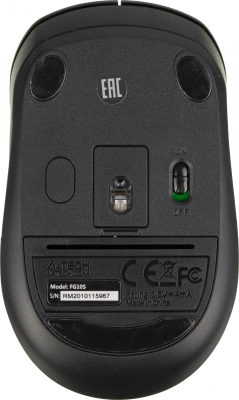 Мышь A4Tech Fstyler FG10S черный/серый оптическая 2000dpi silent беспров. USB для ноутбука 4but (FG10S GREY)