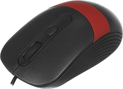 Мышь Оклик 310M черный/красный оптическая 2400dpi USB для ноутбука 4but (1869102)