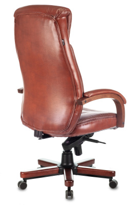 Кресло руководителя Бюрократ T-9922WALNUT светло-коричневый Leather Eichel кожа крестов. металл/дерево