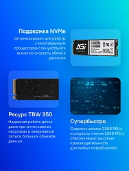 Накопитель SSD AGi PCIe 3.0 x4 1TB AGI1T0GIMAI298-CB AI298 M.2 2280