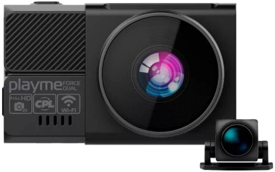 Видеорегистратор Playme Force dual черный 2Mpix 1080x1920 1080p 140гр. MSTAR 8339