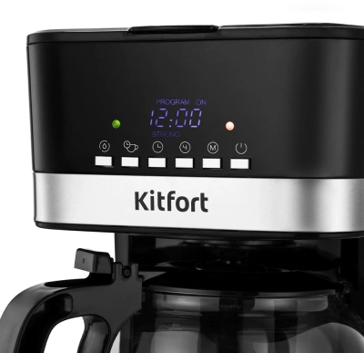 Кофеварка капельная Kitfort КТ-7627 950Вт черный/серебристый