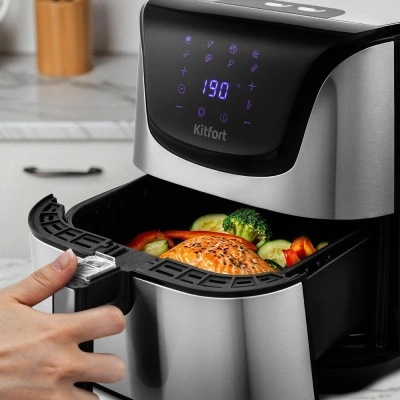 Аэрогриль Kitfort КТ-2232 1700Вт серебристый/черный