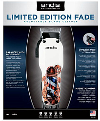 Машинка для стрижки Andis US-1 Fade in Barber Pole Design белый/рисунок (насадок в компл:5шт)