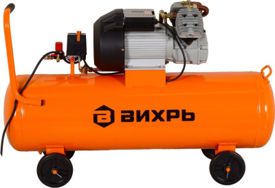 Компрессор поршневой Вихрь КМП-400/100 масляный 400л/мин 100л 2500Вт оранжевый