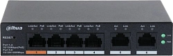Коммутатор Dahua DH-CS4006-4ET-60 (L2) 4x100Мбит/с 2xКомбо(1000BASE-T/SFP) 30W управляемый
