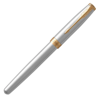 Ручка перьев. Parker Sonnet Core F527 (1931504) Stainless Steel GT F сталь нержавеющая подар.кор.