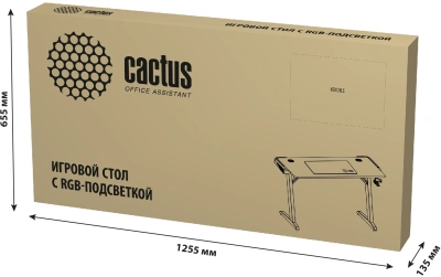 Стол игровой Cactus CS-GMD-BK-RGB с подсветкой столешница МДФ черный каркас черный 136x60x75см (CS-GMD-BK-RGB)