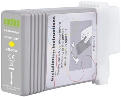 Картридж струйный Cactus CS-PFI120Y PFI-120 Y желт.пигм. (130мл) для Canon imagePROGRAF TM-200/TM-205/TM-300/TM-305