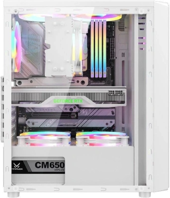 Корпус Formula Mana белый без БП ATX 4x120mm 2xUSB2.0 1xUSB3.0 audio bott PSU