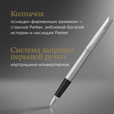 Набор ручек Parker Jotter Core FK61 (2093258) Stainless Steel CT сталь нержавеющая подар.кор. ручка перьевая, ручка шариковая