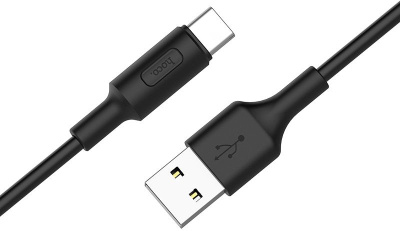 Кабель Hoco X25 Soarer X25 USB (m)-USB Type-C (m) 1м черный коробка