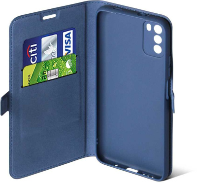 Чехол (флип-кейс) DF для Xiaomi Poco M3 poFlip-03 синий (DF POFLIP-03 (BLUE))