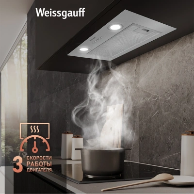 Вытяжка встраиваемая Weissgauff Box 600 PB IX нержавеющая сталь управление: кнопочное (1 мотор)