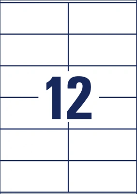 Этикетки Avery Zweckform 3424 A4 105x48мм 12шт на листе/70г/м2/белый/100л. матовое самоклей. универсальная