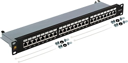 Патч-панель Lanmaster LAN-PPL24S5E 19" 1U 24xRJ45 кат.5E FTP