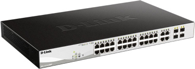 Коммутатор D-Link DGS-1210-28MP/FL1A (L2) 28x1Гбит/с 4xКомбо(1000BASE-T/SFP) 24PoE+ 370W управляемый