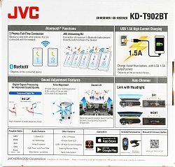 Автомагнитола JVC KD-T902BT 1DIN 4x50Вт v3.0 DSP 3 RDS