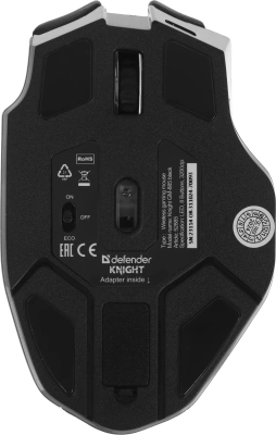 Мышь Defender Knight GM-885 черный оптическая 3200dpi silent беспров. USB 7but (52885)