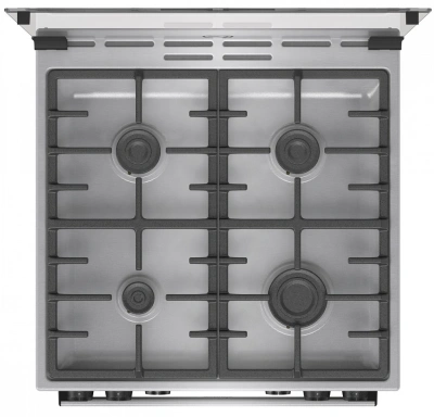 Плита Комбинированная Gorenje GKS6C72XF нержавеющая сталь (стеклянная крышка) реш.чугун