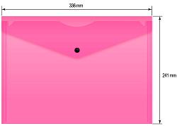 Конверт на кнопке Бюрократ Double Neon DNEPK803A4PINK A4 гориз. пластик 0.15мм розовый