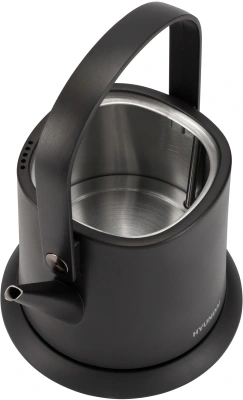 Чайник электрический Hyundai HYK-S2042 0.6л. 1000Вт черный корпус: металл