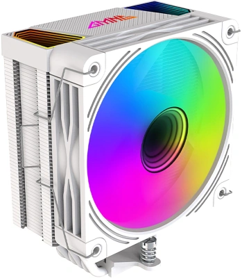 Устройство охлаждения(кулер) GMNG GG-CPC220-ARGB2 ARGB 120x120x25mm Soc-AM5/AM4/1200/1700/1851 белый 4-pin 14-26dB Al+Cu LCD 220W 550gr Ret (GG-CPC220-ARGB2-WH)