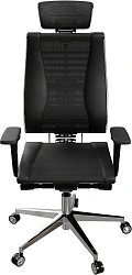 Кресло руководителя эргономичное Метта Yoga 4DF B2-14D - YM93+Infinity черный сиденье черный сет./экокожа с подголов. крестов. алюминий хром