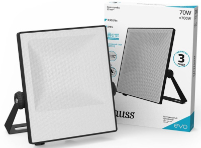 Прожектор уличный Gauss EVO светодиодный 70Втчерный (687511370)