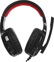 Наушники с микрофоном Оклик HS-L320G Phoenix черный/красный 1.9м мониторные оголовье (359482)