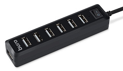Разветвитель USB 2.0 Buro BU-HUB7-1.0-U2.0 7порт. черный