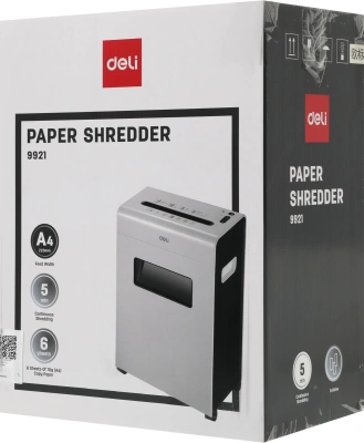 Шредер Deli Touch E9921-EU белый (секр.P-4) фрагменты 6лист. 16лтр. скрепки скобы пл.карты